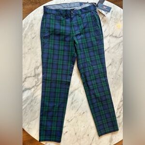 Vineyard Vines Men’s Breaker Pants 30x30 Charleston Green & Navy Plaid BNWT